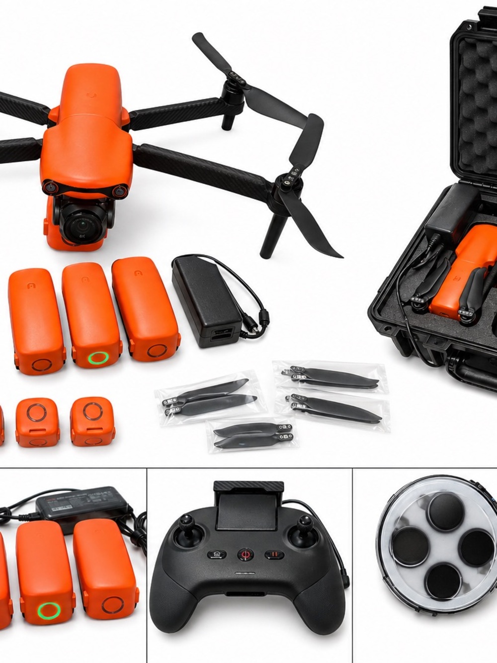 Orange Foldable Camera Drone Kit with Extra Batteries MEMORIAL DAY SALE🇺🇸